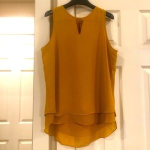 Mustard sleeveless blouse - medium